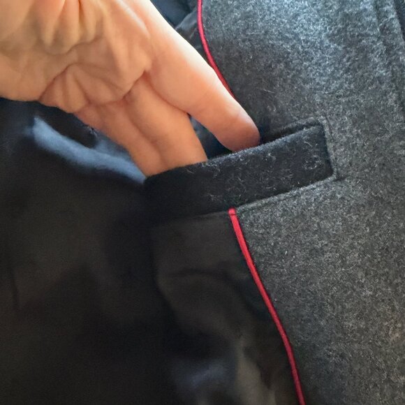 Penguin Full Zip Wool Bomber Jacket Mens Size XL Normcore Classic Varsity Gray - Picture 7 of 11